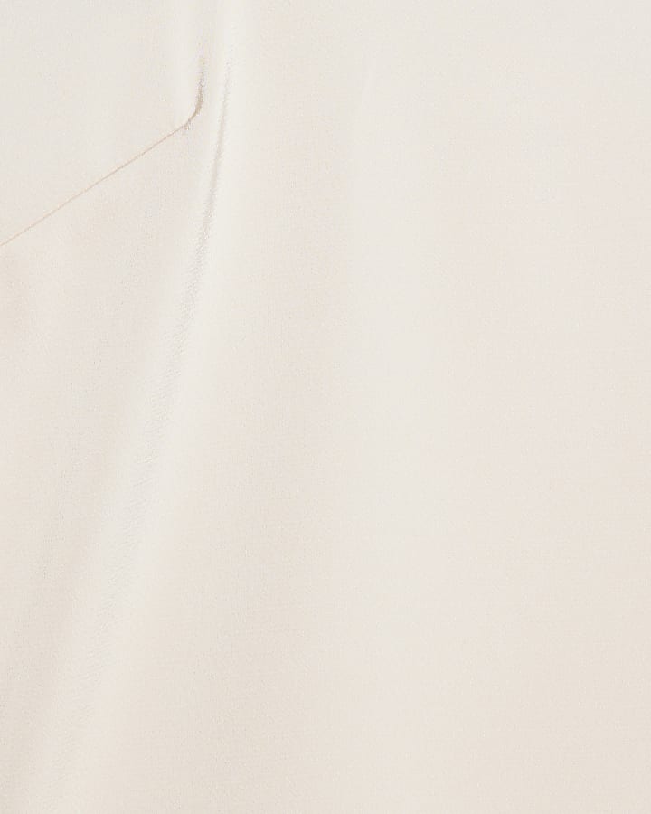 Cream Satin Scoop Neck Cami Top