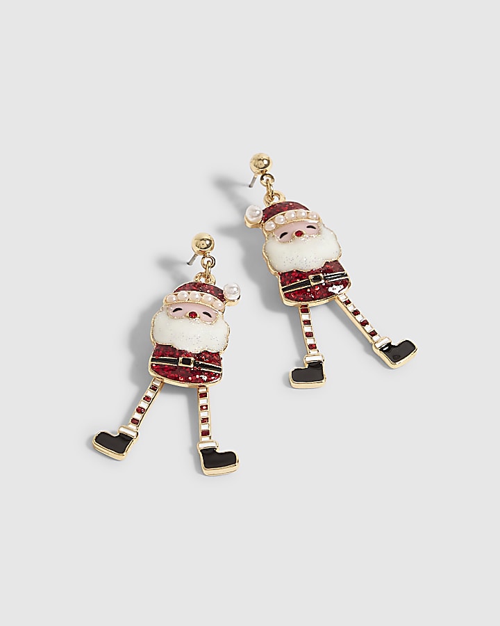 Red Christmas Santa Earrings