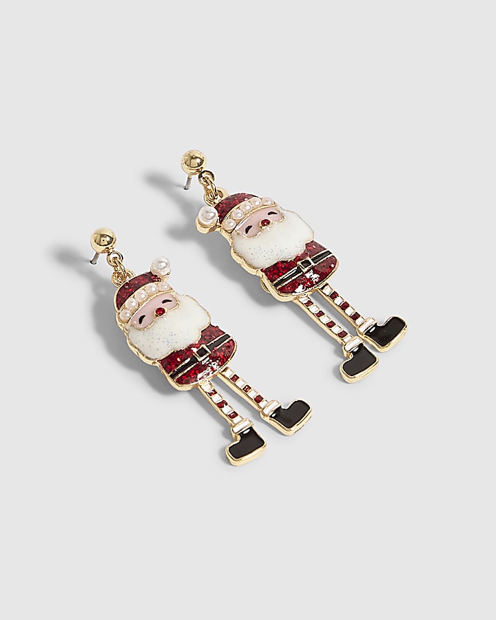 Red Christmas Santa Earrings