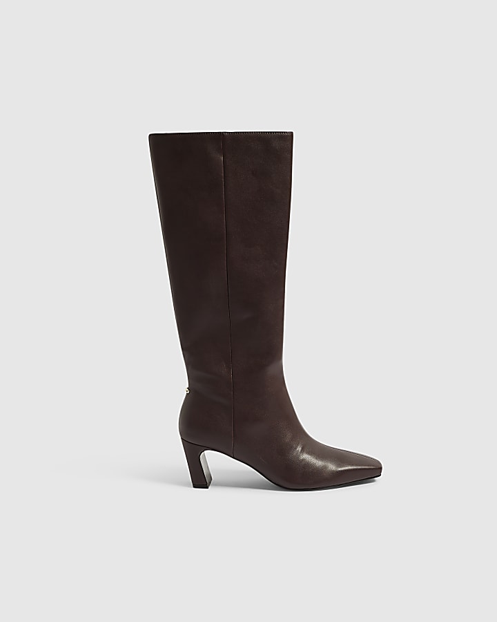 Burgundy Chisel Toe High Leg Boots