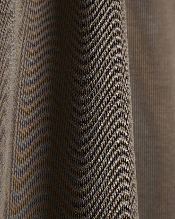 Brown Soft Touch Ruched Side Top