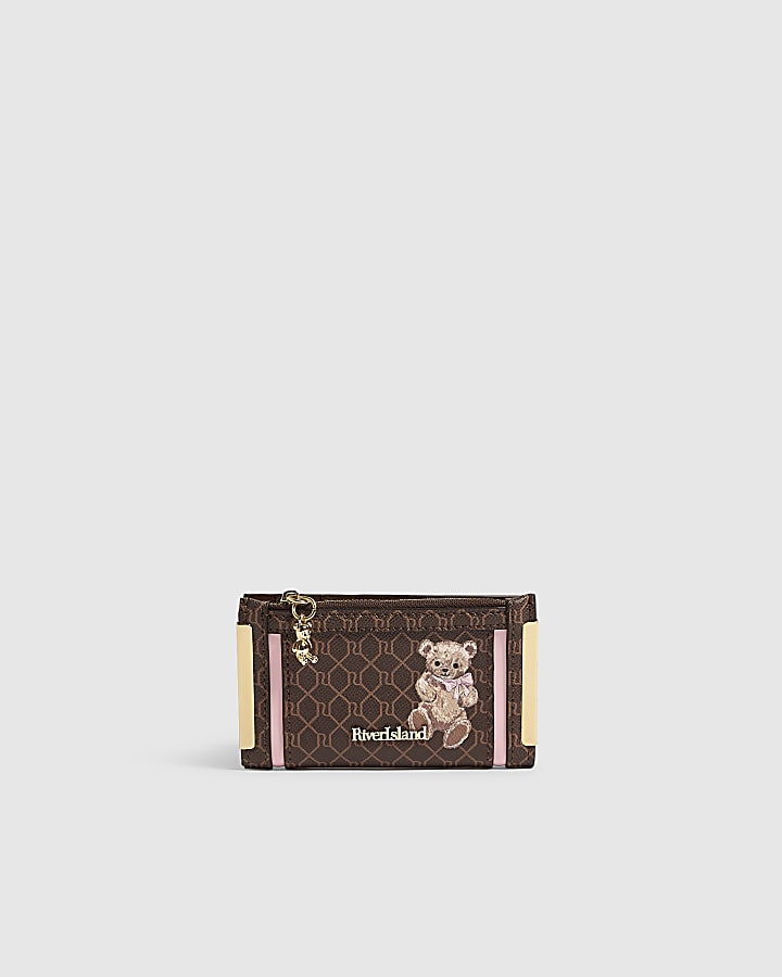 Brown Monogram Mini Teddy Bear Foldout Purse