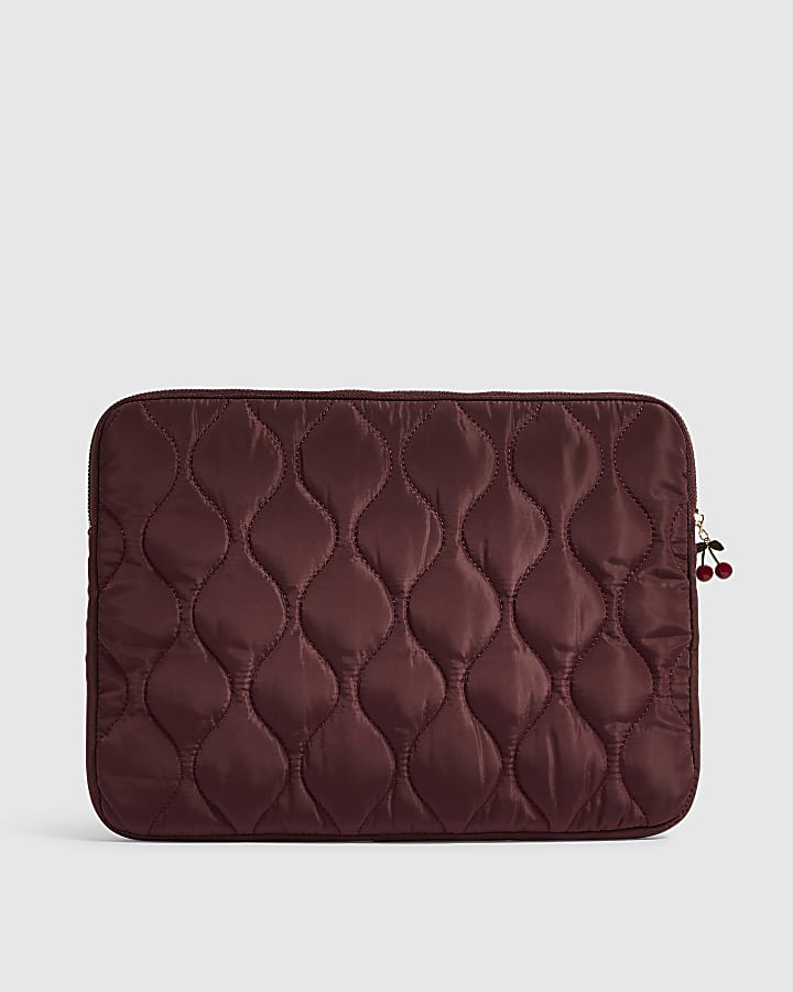 Burgundy Wave Quilt Cherry Laptop Case