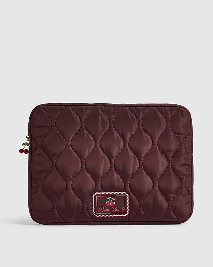 Burgundy Wave Quilt Cherry Laptop Case