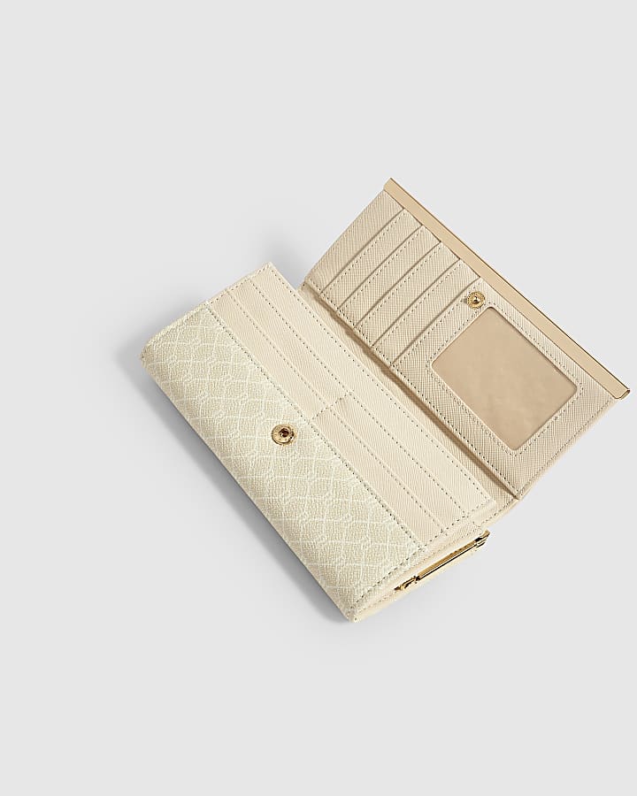 Cream Monogram Stripe Front Purse