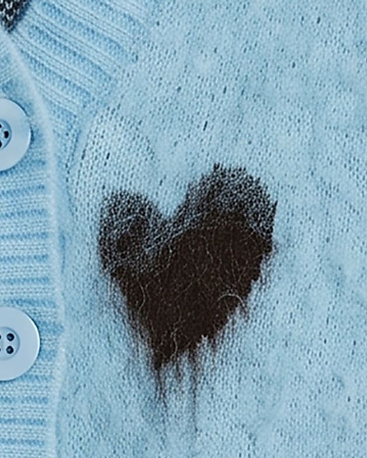 Blue Heart Embellished Cardigan