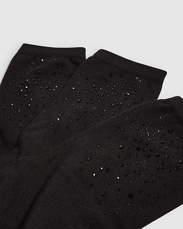Black Embellished Socks 2 Pack