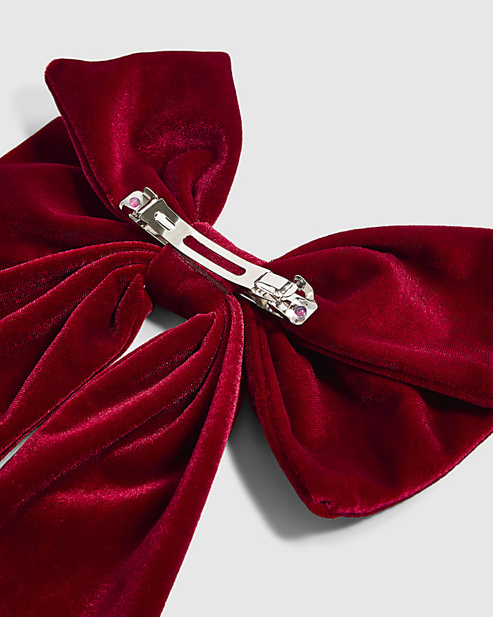 Red Velvet Bow Hair Clip