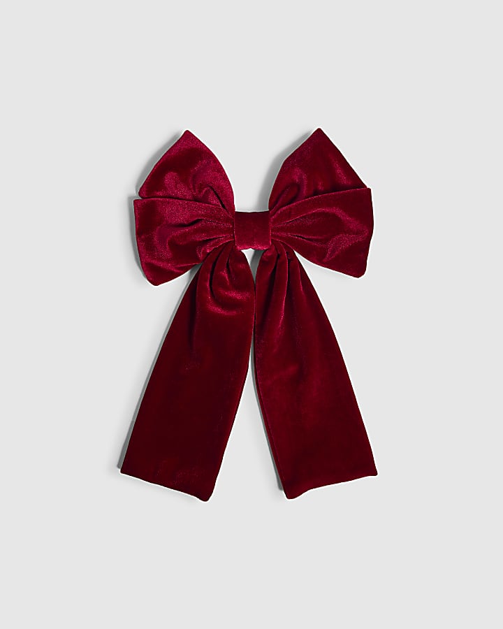 Red Velvet Bow Hair Clip