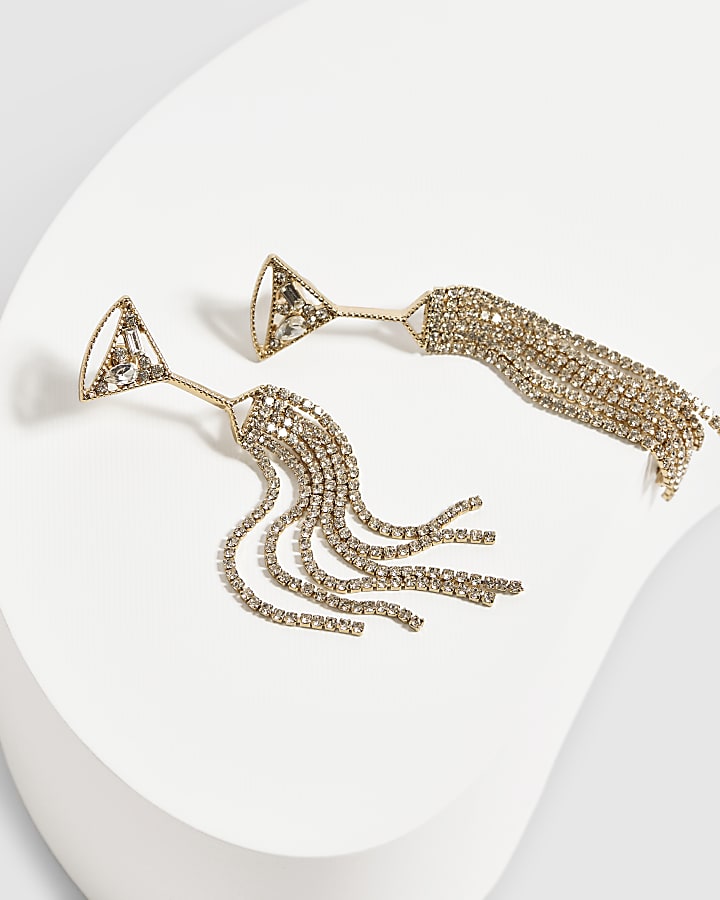 Gold Martini Tassel Earrings