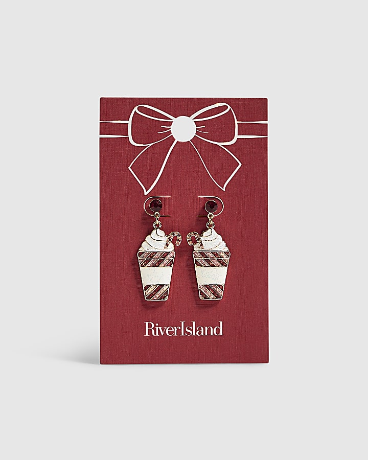 Red Christmas Coffee Cup Earrings