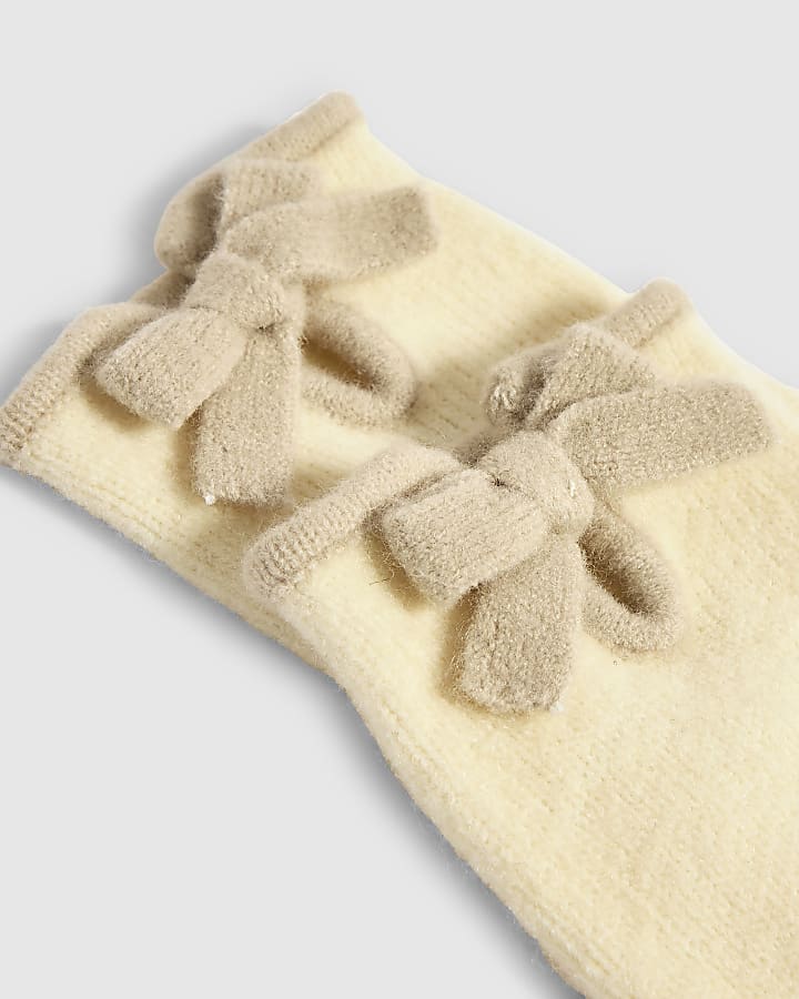 Beige Knitted Gloves