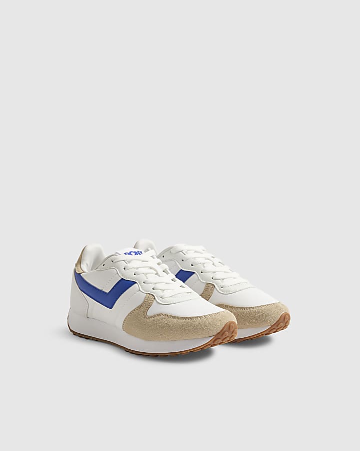 Blue Pony Leather Panel Runner Trainers