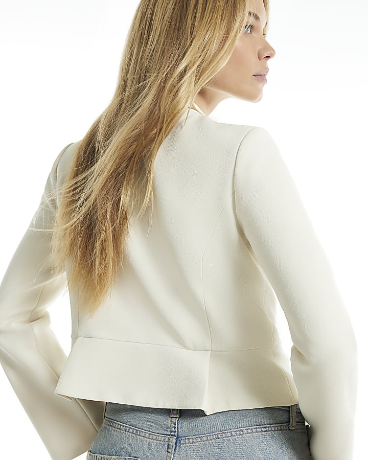 Cream Frog Fastening Blazer