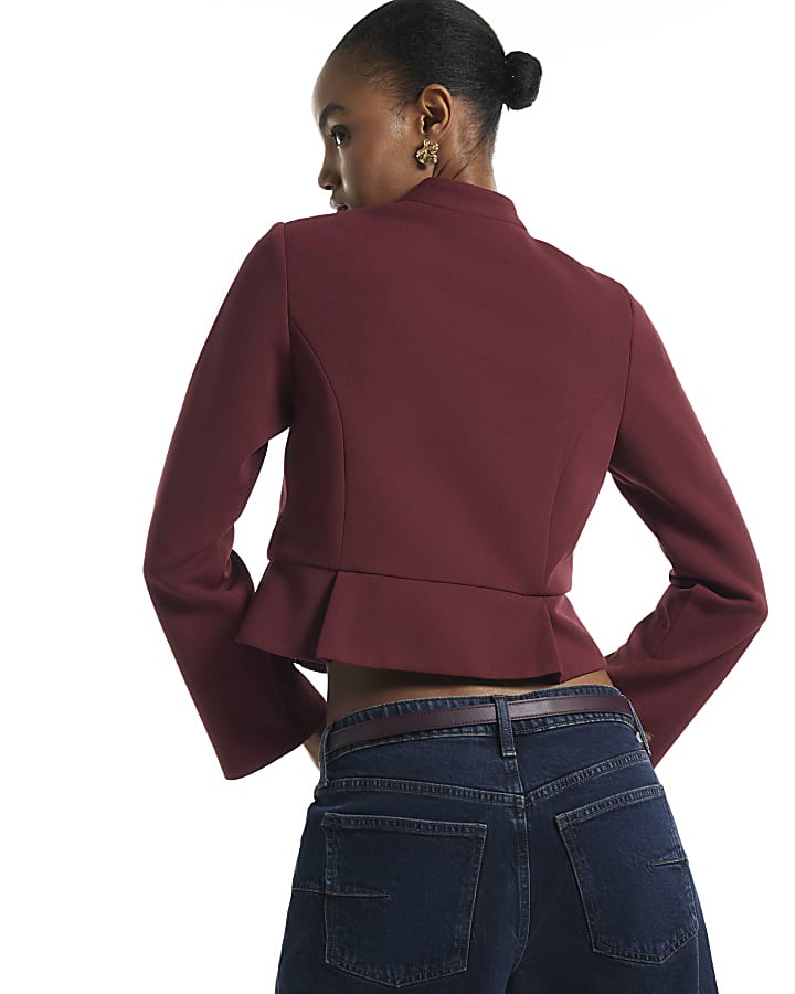 Burgundy Frog Fastening Blazer