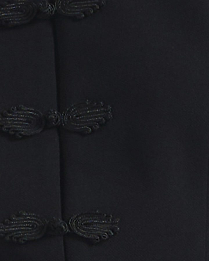 Black Frogger Fastening Blazer Jacket