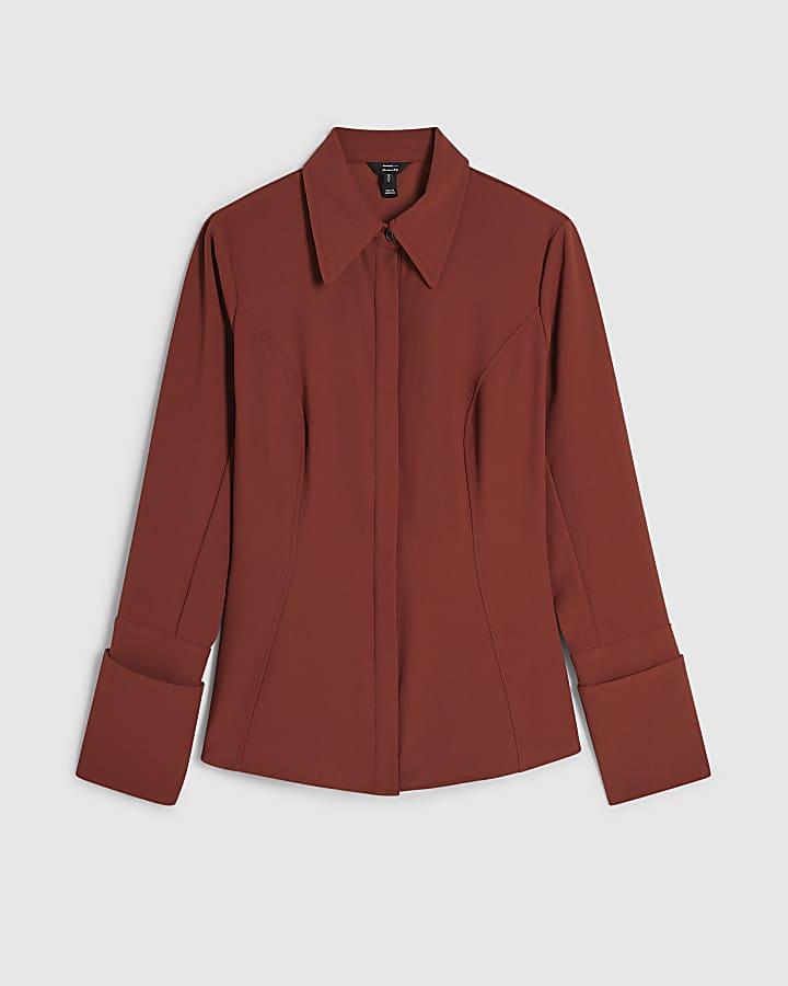 Orange Tie Back Soft Shirt