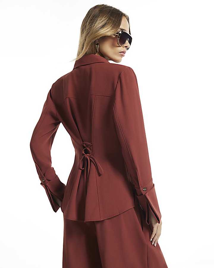 Orange Tie Back Soft Shirt