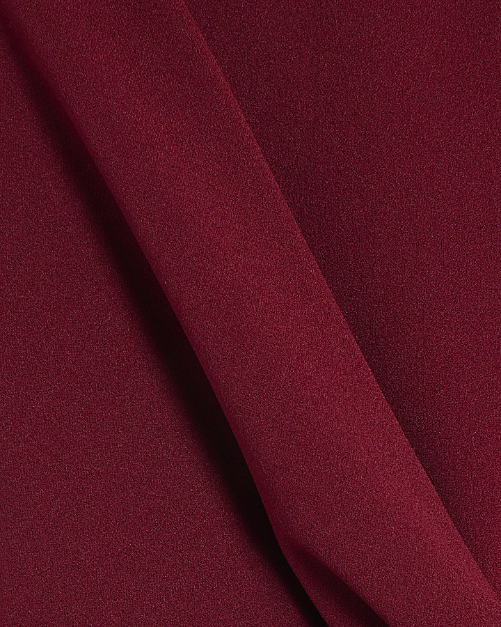 Burgundy One Shoulder Buckle Detail Top