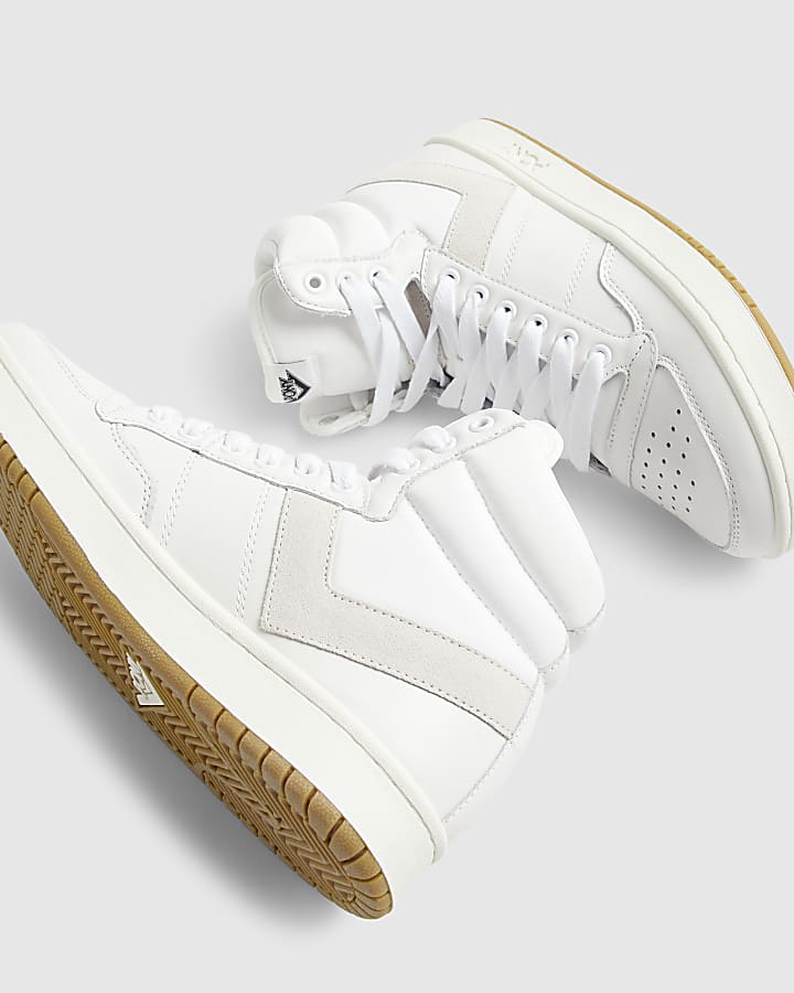 White Pony Leather High Top Trainers