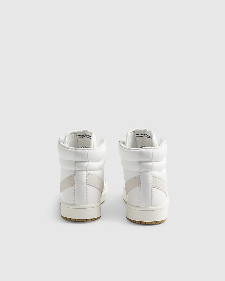 White Pony Leather High Top Trainers