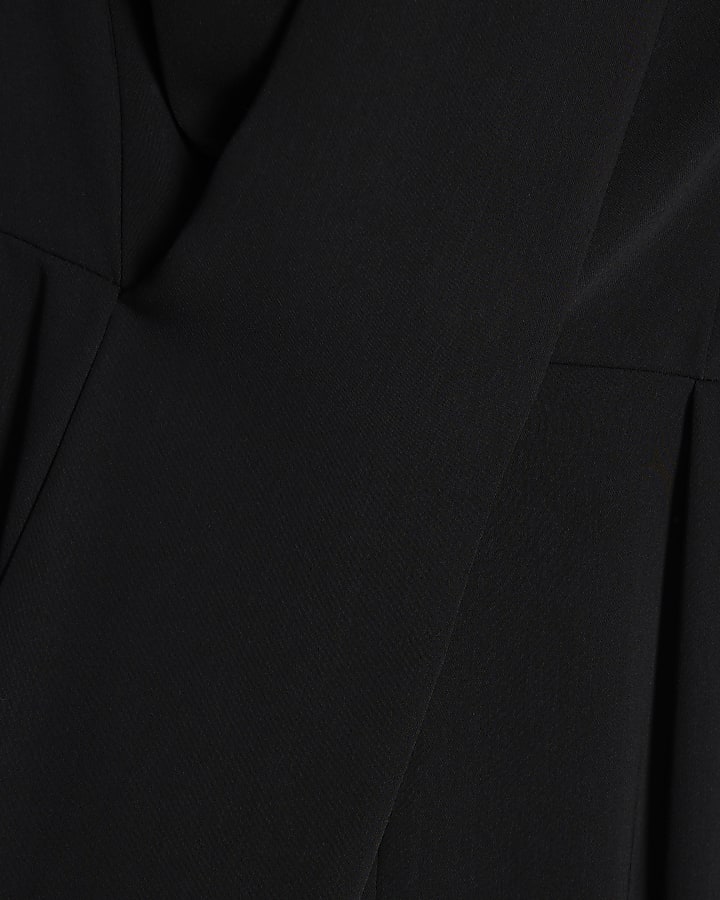 Black Belted Neck Scarf Jumpsuit