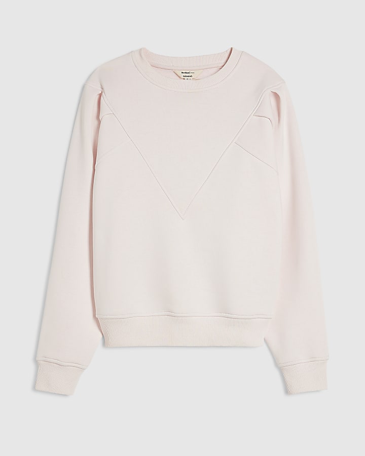 Pink Chevron Panel Sweatshirt