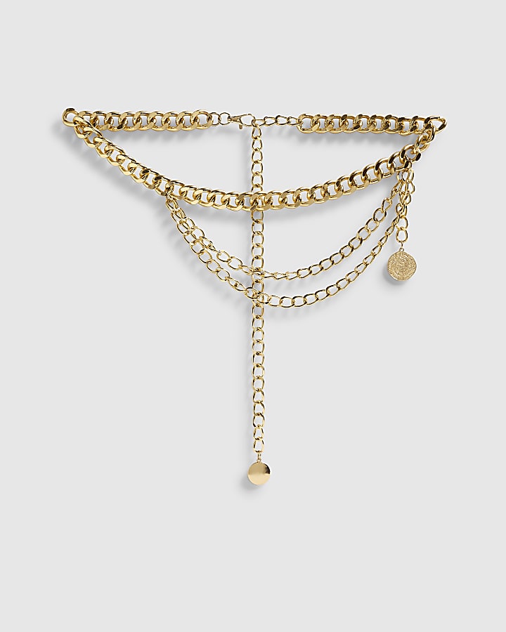 Gold Chunky Coin Chain Belt