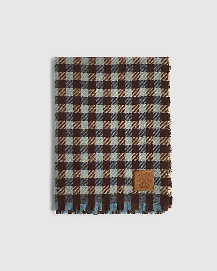 Brown Check Scarf
