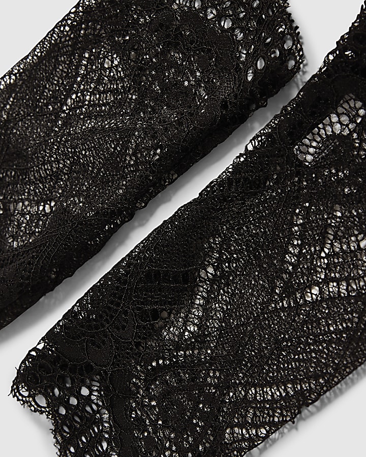 Black Lace Fingerless Gloves