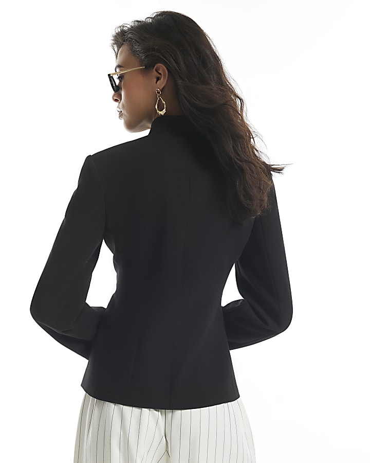 Black Tuxedo Button Up Jacket