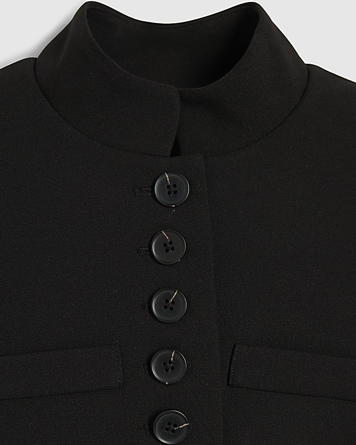 Black Tuxedo Button Up Jacket