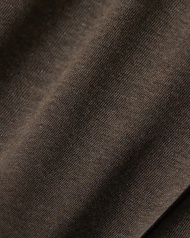 Brown Elasticated Wide Leg Joggers