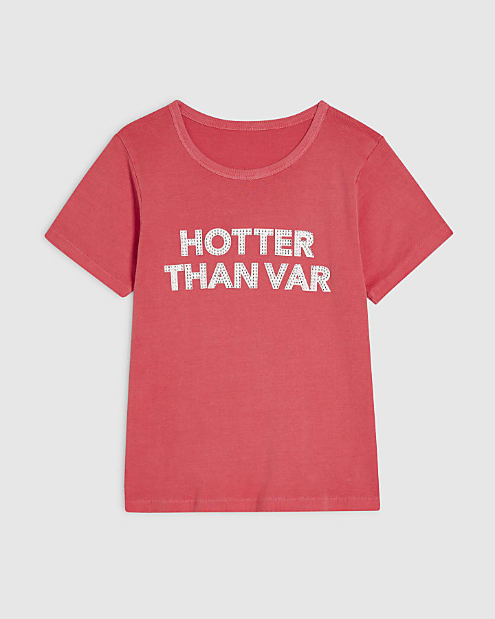 Red Hotter Than VAR Fitted T-Shirt