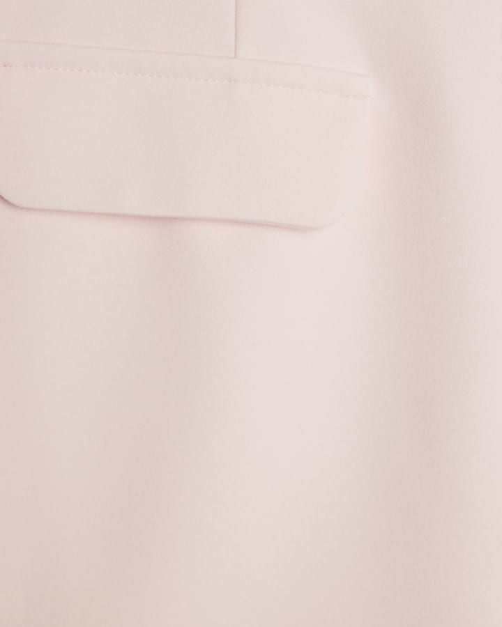Pink Bardot Button Detail Mini Dress