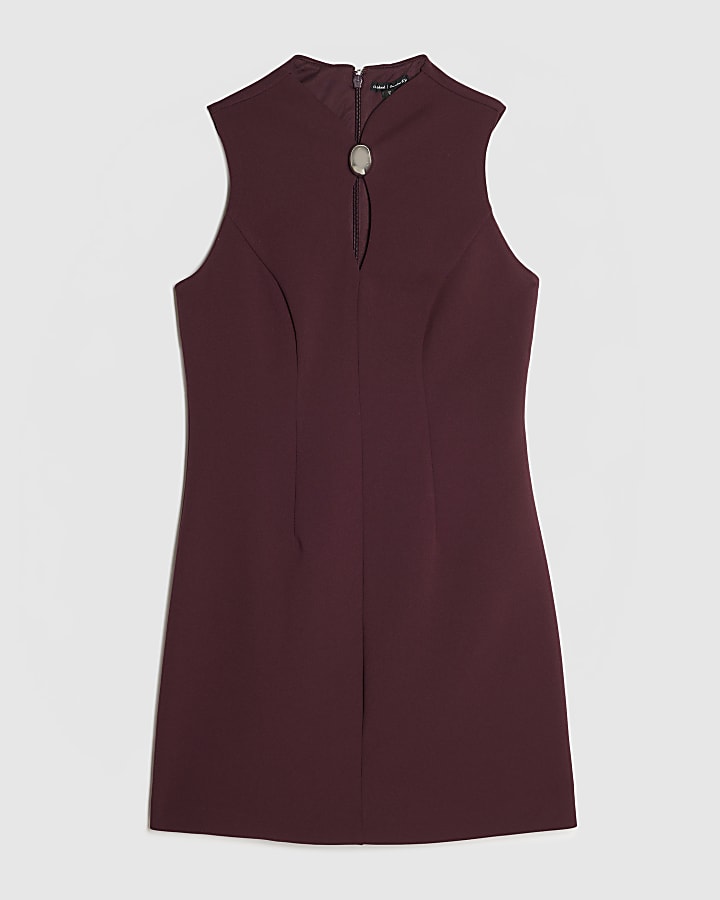 Burgundy Sleeveless Mini Dress