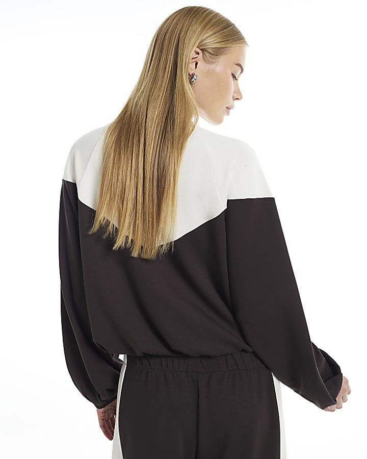 Brown Premium Colour Blocked Track Top