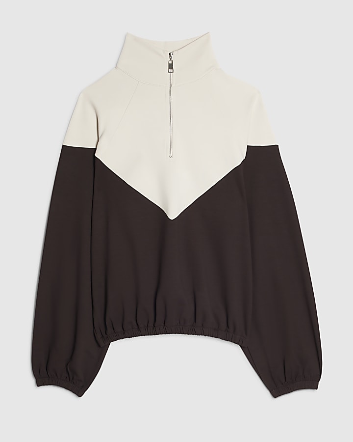 Brown Premium Colour Blocked Track Top