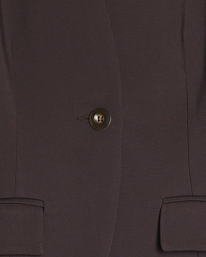Brown Cocoon Sleeve Wrap Blazer