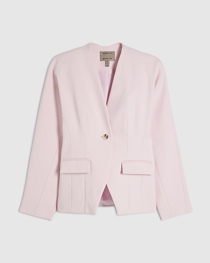 Pink Cocoon Sleeve Wrap Blazer