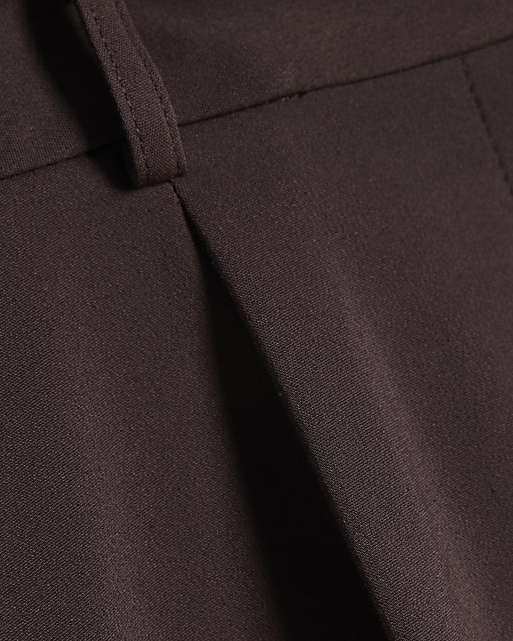 Brown Darted Shorts