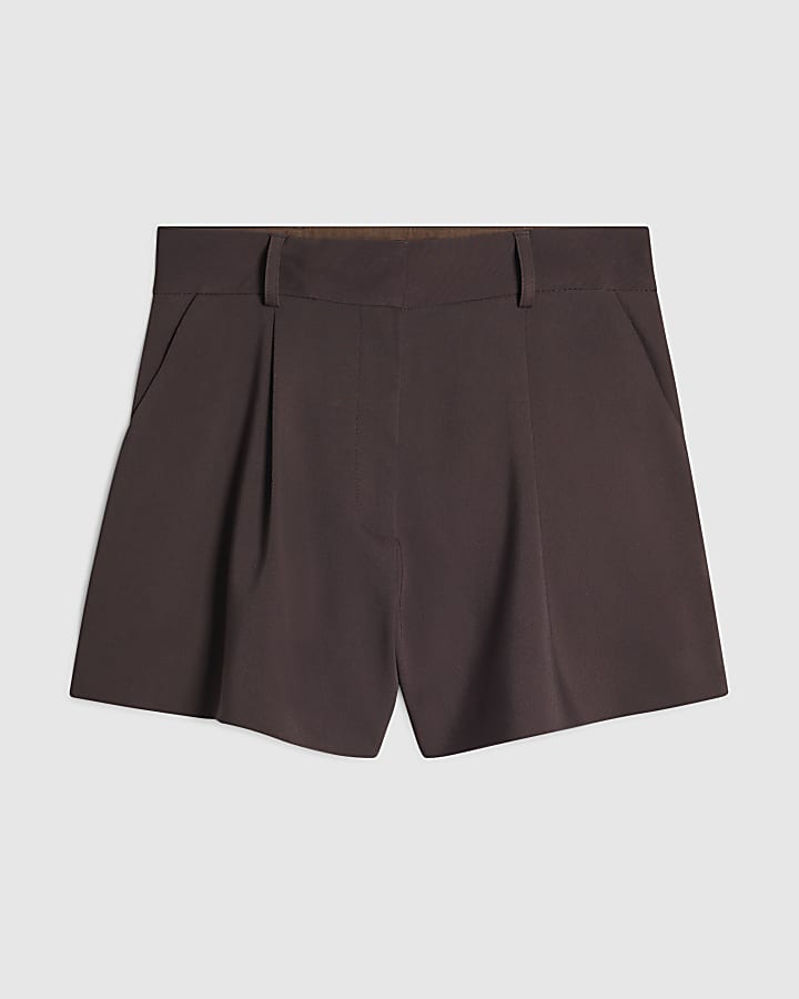 Brown Darted Shorts