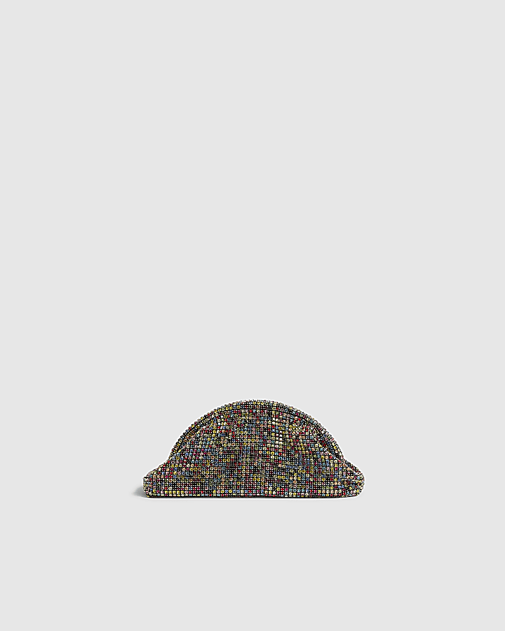 Pink Rainbow Gem Slouch Clutch Bag