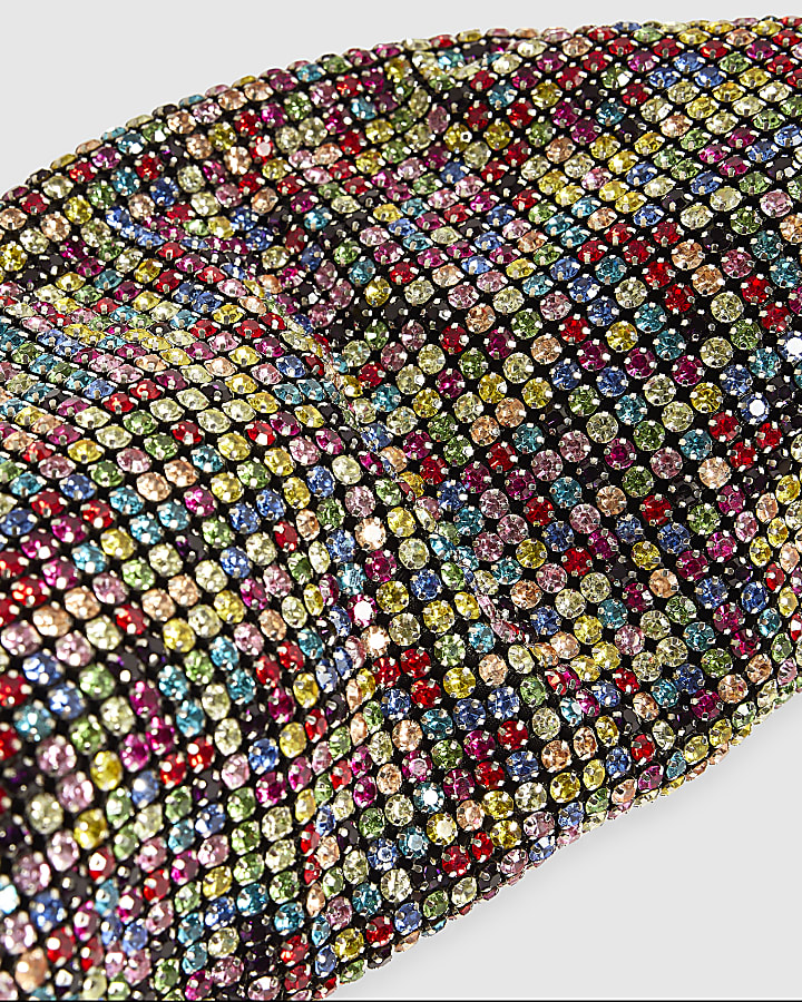 Pink Rainbow Gem Slouch Clutch Bag