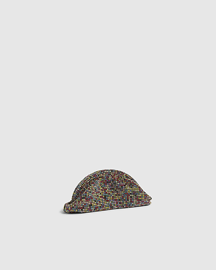 Pink Rainbow Gem Slouch Clutch Bag