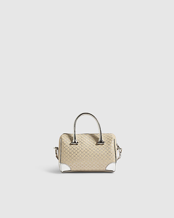 Silver Metallic Monogram Bowler Bag