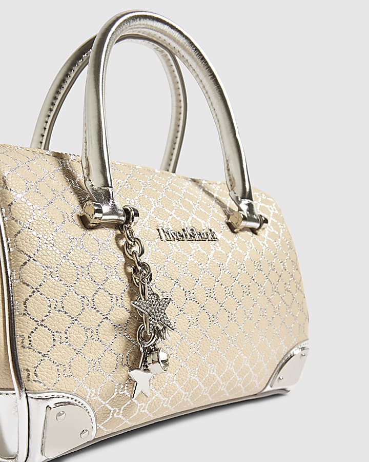 Silver Metallic Monogram Bowler Bag