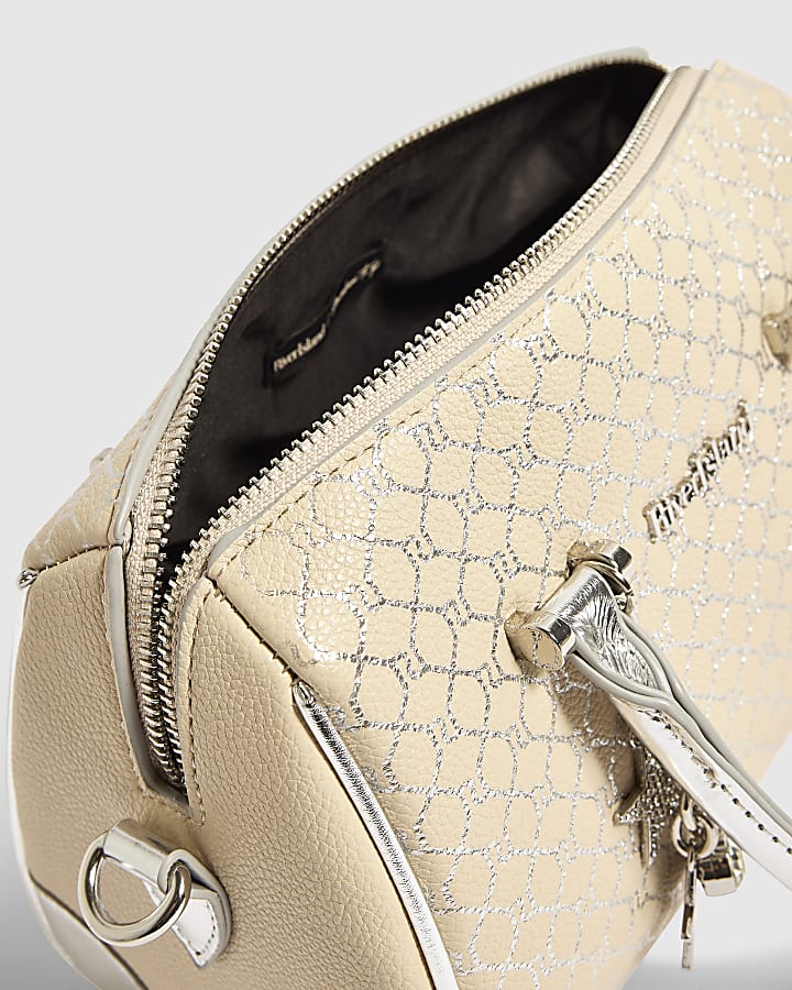 Silver Metallic Monogram Bowler Bag