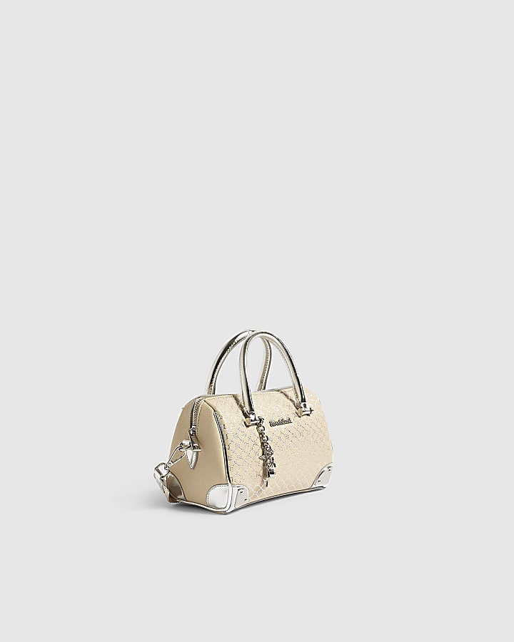 Silver Metallic Monogram Bowler Bag