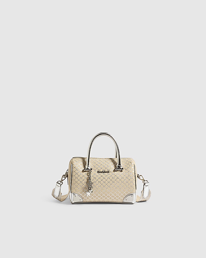 Silver Metallic Monogram Bowler Bag